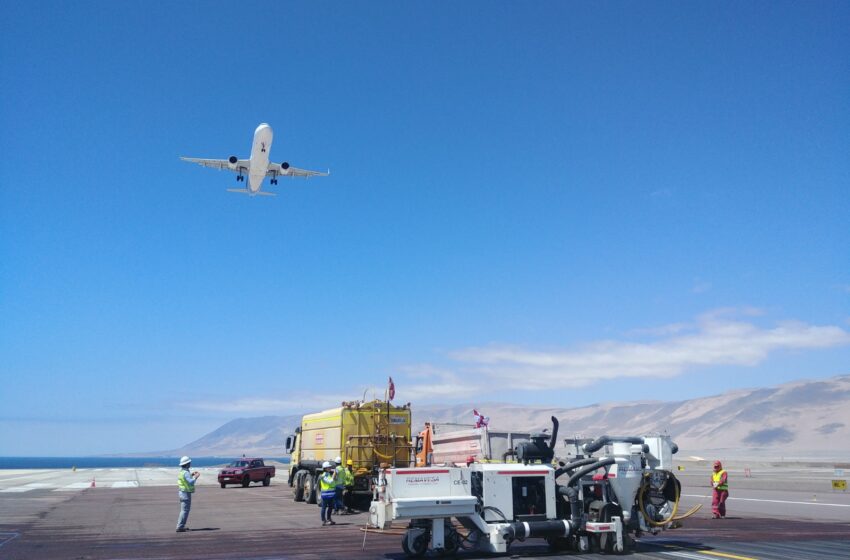  Aeropuerto Diego Aracena: MOP licita trabajos para retirar caucho, sellar grietas y renovar la demarcación de la pista